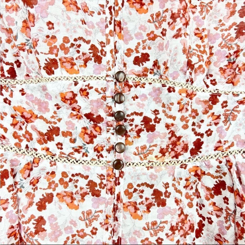 ANTHROPOLOGIE Moulinette Soeurs‎ Amelie Blouse, Floral, Romantic, Size 2, NWOT! - Picture 4 of 7